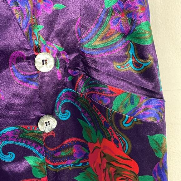 Vintage Stunning Satin Skirt Set Art to Wear RomanticSmall - Picture 4 of 13